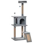 PawHut 36Lx36Wx44H cm Cat Tree Scratching Post-Beige(c-4)
