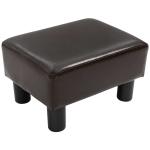 HOMCOM Polyester Upholstered Footstool Grey(c-3)