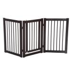 Pawhut Wooden Foldable Dog Gate Stepover Panel Pet Fence Freestanding Safety Barrier for the House, Doorway, Stairs - Black(c-2)