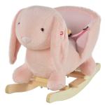 HOMCOM Toddlers Swan Plush Rocking Ride On w/ Sound White/Grey(c-7)