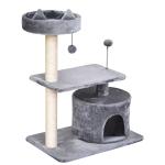 PawHut 81cm Mult-level Cat Tree Scratcher Kittiy Condo Activity Center House, Beige(c-3)