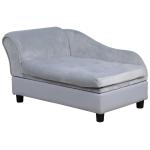 PawHut Stylish Linen Pet Sofa w/ Wood Frame Metal Studding Cushion Legs Dog Cat Blue(c-1)