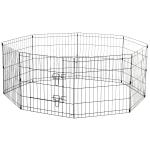 PawHut Heavy Duty 4 Panel Pet Playpen Folding Metal Dog Crate Kennel 82 x 82 x 60 cm(c-7)