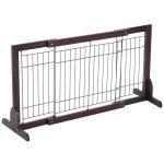 PawHut Pine Wood Freestanding Adjustable Pet Barrier Fence Brown(c-1)