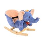 HOMCOM Children Plush Rocking Horse W/Sound-Dark Brown(c-5)