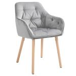 HOMCOM Tufted Dining Chairs Velvet-Touch Fabric Accent Chairs with Wood Legs(c-2)