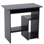 HOMCOM Compact Small Computer Table Wooden Desk Keyboard Tray Storage Shelf Corner(c-2)