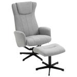HOMCOM Recliner and Ottoman with 135° Adjustable Backrest for Home Office Dark Grey(c-1)