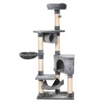 PawHut Cats 5-Tier Sisal Rope Scratching Tree w/ Dangle Toy Beige(c-2)