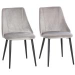 HOMCOM Tufted Dining Chairs Velvet-Touch Fabric Accent Chairs with Wood Legs(c-5)