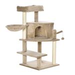 PawHut 36Lx36Wx44H cm Cat Tree Scratching Post-Beige(c-12)