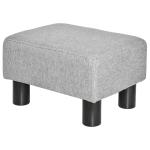 HOMCOM Polyester Upholstered Footstool Grey(c-2)