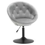 HOMCOM Dining Height Bar Stool Tufted Fabric Adjustable Height Armless Swivel Seat(c-1)