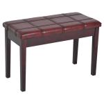 HOMCOM Lift Top Piano Storage Bench Two Person Faux Leather Padded Keyboard Stool Wine Red(c-4)