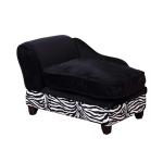 Pawhut Fabric Pet Sofa, 57x34x36 cm- Black, Zebra-Stripe(c-5)