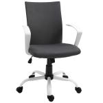 Vinsetto Office Chair Linen Swivel Computer Desk Chair Home Study Task Chair, Light Grey(c-2)