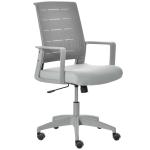 Vinsetto Office Chair Linen Fabric Swivel Desk Chair Home Study Rocker with Wheels, Grey(c-5)