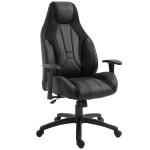 Vinsetto PU Leather Upholstered Adjustable-Sit Home Office Chair Grey/Black(c-2)