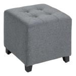 HOMCOM Tufted Ottoman Linen-Touch Fabric Upholstered Footstool Footrest Coffee Table(c-2)