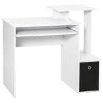 HOMCOM Particle Board Multi-Tier Computer Desk White(c-3)