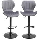 HOMCOM PU Leather Set of 2 Bar Stools w/ Footrest Black/Brown(c-8)