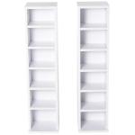 HOMCOM Set of 2 CD Media Display Shelf Unit Tower Rack w/ Adjustable Shelves Wood Color(c-2)