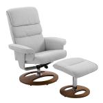 HOMCOM Recliner Chair Ottoman Set, Bent Wood Base-Grey(c-2)