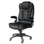 HOMCOM PU Leather Office W/Massage Function, High Back-Brown(c-4)