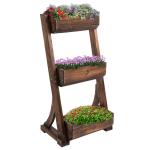Outsunny 3-Tier Metal Folding Plant Stand Display Rack Bookshelf Unit Outdoor(c-2)