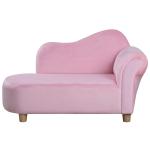 HOMCOM Kids Armchairs Children Sofa PVC Armchair Sofa Heart Shape With Bright Crystal Rivets - Pink(c-1)