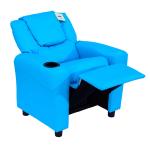 HOMCOM Children Recliner Armchair W/ Cup Holder-Blue(c-3)
