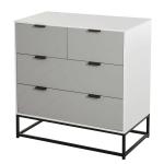 HOMCOM Side Table Steel Elevated 2-Drawer Bedside Cabinet White(c-1)