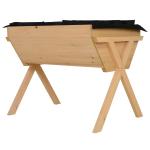 Outsunny Wooden Garden Potting Table Galvanized Metal Workstation Sink Shelves and Hooks(c-5)