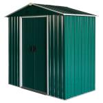 Outsunny Caseta de Jardín 2,2 m² Cobertizo de Acero Galvanizado para Almacenamiento de Herramientas con Puerta Corrediza 194x110x184 cm Verde