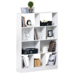HOMCOM Estantería de 6 Niveles Librería Vertical de Forma Irregular Diseño Moderno Sistema Antivuelco 60x21x162,5 cm Blanco(c-4)