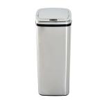 HOMCOM Papelera 50L Cubo de Basura Inteligente Color Plateado Acero Inoxidable 33 x 25 x 84cm