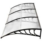 Outsunny Tejadillo de Protección 120x90x25 cm para Puertas Ventanas contra Sol y Lluvia Marquesina de Techo Aleación de Aluminio Duradero y Policarbonato Transparente(c-1)