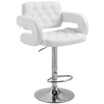 HOMCOM PU Leather Bar Stool W/Chrome Metal Base-White(c-1)