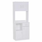 HOMCOM Armario Alacena Buffet Aparador de Cocina Organizador Mueble Auxiliar para Almacenamiento 3 Puertas 1 Cajón y Encimera Abierta 71x41x178cm
