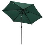 Outsunny Sombrilla Parasol Reclinable con Manivela de Aluminio con Tela de Poliéster para Jardín Patio Terraza - Φ2.7x2.35m Verde