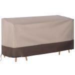 Outsunny Funda para Muebles de Jardín 600D Oxford Protecció contra el Polvo los Rayos UV Cubierta para Mobiliario Exterior 127x72x76 cm para Mesas Sillas Sofás Marrón