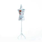 HOMCOM Maniquí Femenino de Costura Busto de Señora para Modistas Exhibición con Altura Ajustable a 130-168 cm Base de Trípode Negro(c-1)