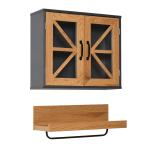 kleankin Estantería para Baño Almacenaje con 5 Niveles Estructura de Bambú y Estantes de Pino 35x36x138.5cm Blanco y Bambú Natural(c-3)