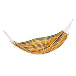 Outsunny Hamaca de Algodón para Jardín 200x100 cm Hamaca Colgante Portátil Carga Máx. 150 kg para Acampar Piscina Camping Rayas Amarillo