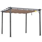 Outsunny Carpa para Camping Picnic 3,5x3,5m Toldo Abierto Impermeable Protección UV Tienda de Fiesta Gazebo para Eventos(c-4)