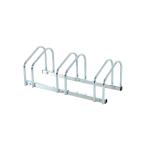 HomCom® Aparcamiento 3 Bicicletas Soporte Aparcar Bici Suelo y Pared Garaje Almacenamiento Acero Plateado 70,5x33x27cm