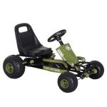 HOMCOM Go-Kart a Pedales para Niños de +3 Años Coche de Pedales con Embrague Freno Asiento Ajustable Carga Máx. 35 kg 105x54x61 cm Verde(c-2)