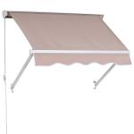 Outsunny Toldo para Ventana o Puerta de 120x70cm para Balcón Ángulo de Inclinación Ajustable Brazos Plegables Color Beige