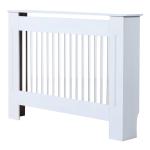 HOMCOM Cubre Radiador Blanco Cubierta de Radiador Madera con Estante y Panel Decorativo Elegante y Moderno 111.5x19x82 cm(c-2)