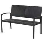Outsunny Banco Jardín Lounge Silla 2 Plazas Muebles para Jardín Exterior Terraza 2 Plazas Ratán Sintético Carga 320kg 122x60x87cm Marco Acero